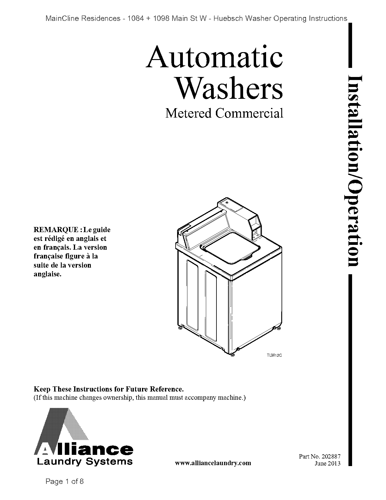 program manual for huebsch washer